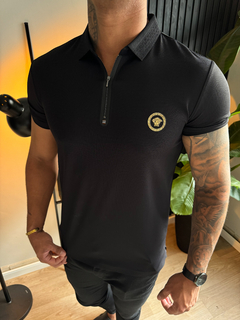 GOLA POLO VERSACE ZIPER PREMIUM - PRETA - comprar online