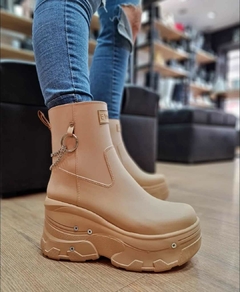 Bota de LLuvia Plataforma Beige Hopper - comprar online