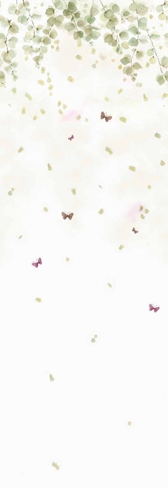Papel de Parede Chuva de Folhas com borboletas - ABE STUDIO CRIATIVO