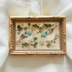 Mini Pintura - casal de pássaros