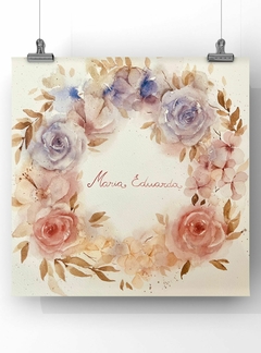 Floral com nome Maria Eduarda - SEM MOLDURA - Pronta entrega