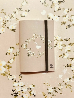 Caderno de anotações flexível - miolo em branco - Patinhos - rosa