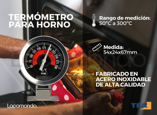 Termometro Para Horno Acero Inoxidable Profesional 50-300 ºc