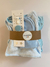 Kit Bebe Manta Plush Reversible Gorrito Portachupete Celeste - comprar online