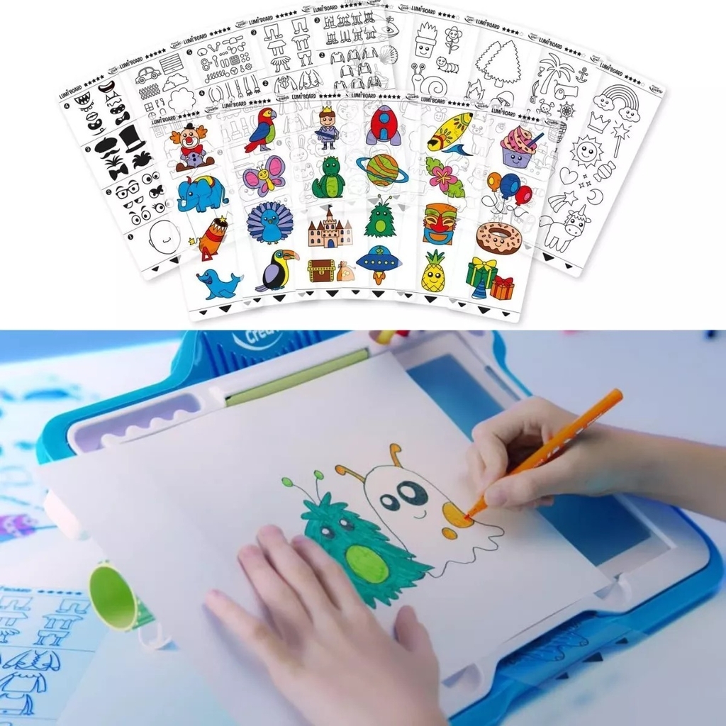 Mesa de Dibujo - Lumi Board - Mesa de Luz para Aprender a Dibujar - Con 30  Plantillas para Calcar Diseños de Temática Bajo el Mar - Tamaño A4 - Maped  : : Hogar y cocina