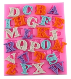 Molde de silicona ABC imprenta mayuscula decorada abecedario en internet