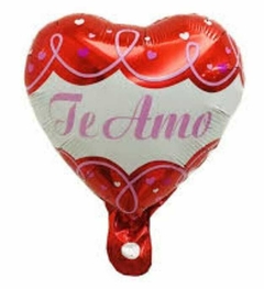 Globo Metalizado Corazon Frases de Amor 24 cm - Tan Pastel