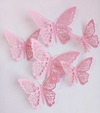 Mariposas decorativas x 6 Rosa pastel