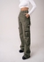 Calça Wide Leg Cargo Lorena Verde Militar - BLD Jeans