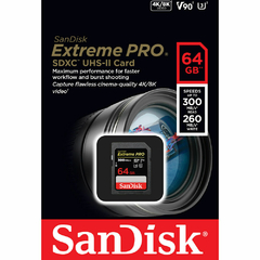 MEMORIA SANDISK EXTREME PRO SDXC V90 300MB/S 64GB - comprar online