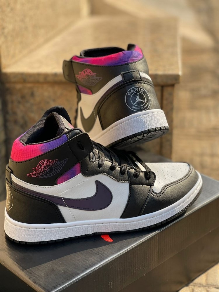 TÊNIS AIR JORDAN 1 MID PRETO ROXO COM BRANCO PSG NOVIDADE EM COR