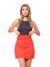 Saia curto linho com botão cintura alta Feminino YX220 - loja online