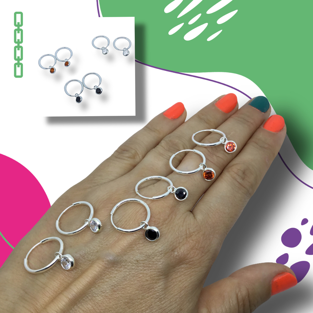Aros argollas con dijes new arrivals