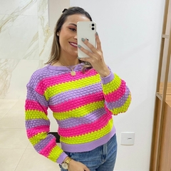 Blusa Colméia Tricot Colorida na internet