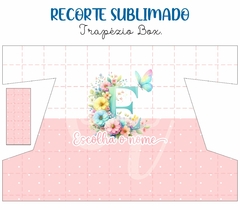 Recorte Sublimado Trapézio Box - Inicial Floral Rosa