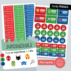 PARA IMPRIMIR COMBO PRIMARIA - Superhéroes