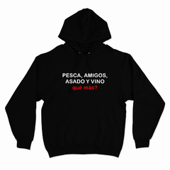 Buzo/Campera Unisex PESCA AMIGOS ASADO VINO 01