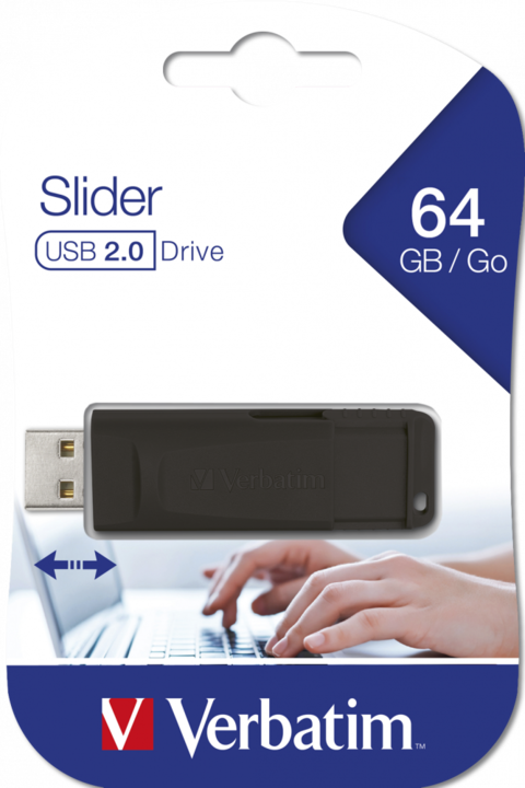 Pendrive Verbatim 64GB Slider USB