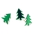 ADORNOS Navidad pinos METÁLICOS Broches mariposa decorativos con forma de pino en tonos verdes. Cantidad: 50 piezas Modelo: Trees-Metallic Green.