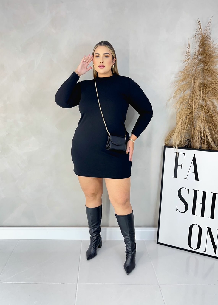 Vestido moletinho cheap manga longa