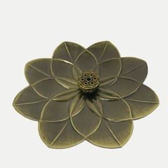 Incensário de metal flor de lótus 7 varetas