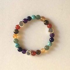 Pulseira dos 7 Chakras com Detalhe Redondo OM