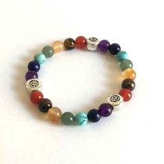 Pulseira dos 7 Chakras com Detalhe Redondo OM - comprar online