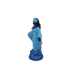 Estatueta Iemanjá Africana com manto azul claro - 15 cm em resina - comprar online