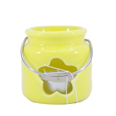 Porta Vela de Cerâmica Amarelo - comprar online