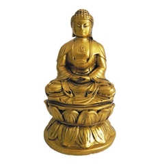 Buda sentado dourado com cruz gamada