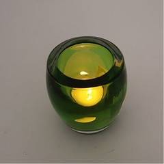 Porta Velas Copo Oval Verde - Loja Online Varejo de Produtos Esotéricos - Mandala Esotérica