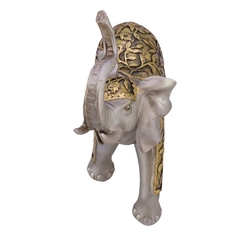 Elefante floral prata e dourado - comprar online