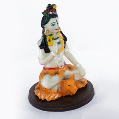 Estatueta Shiva Colorida em Resina com Base de Madeira - comprar online
