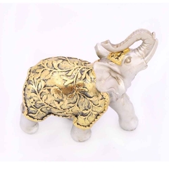 Elefante floral prata e dourado - grande na internet