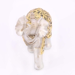 Elefante floral prata e dourado - grande - comprar online