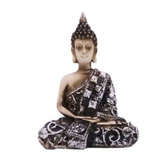 Buda bege com marrom, detalhes brilhantes - Loja Online Varejo de Produtos Esotéricos - Mandala Esotérica