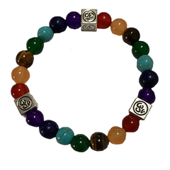 Pulseira dos 7 Chakras com Detalhe de Simbolo OM - comprar online