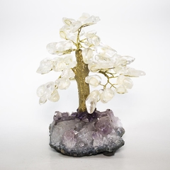 Árvore da Vida de Cristal de Quartzo com Base em Drusa de Ametista