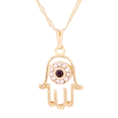 Gargantilha Hamsa com Strass Ouro - 20mm