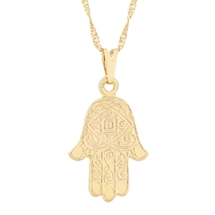 Gargantilha Hamsa desenhada Ouro - 20mm