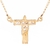 Gargantilha Cristo com Strass Ouro - 20mm