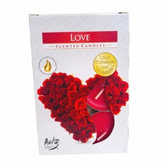 Vela Aromatizada T-light Amor - 6 unidades