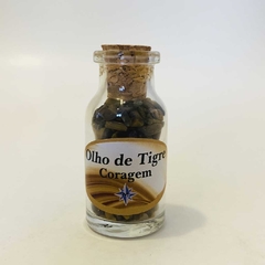 Pedrinhas naturais na garrafa - Olho de Tigre