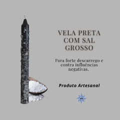 Vela Preta Palito com Sal Grosso - Artesanal - comprar online