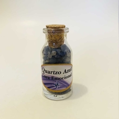 Pedrinhas naturais na garrafa - Quartzo Azul