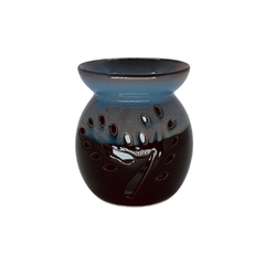 Rechô Aromatizador Flor em Cerâmica - Azul e Preto