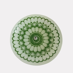 Incensário de Vidro Mandala Verde
