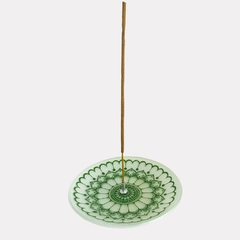 Incensário de Vidro Mandala Verde - comprar online