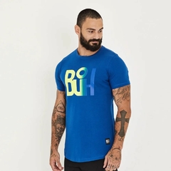 Camiseta Buh Calor Azul Royal Slim Barra Arredondada - comprar online