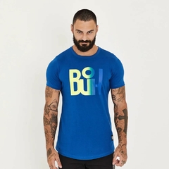 Camiseta Buh Calor Azul Royal Slim Barra Arredondada